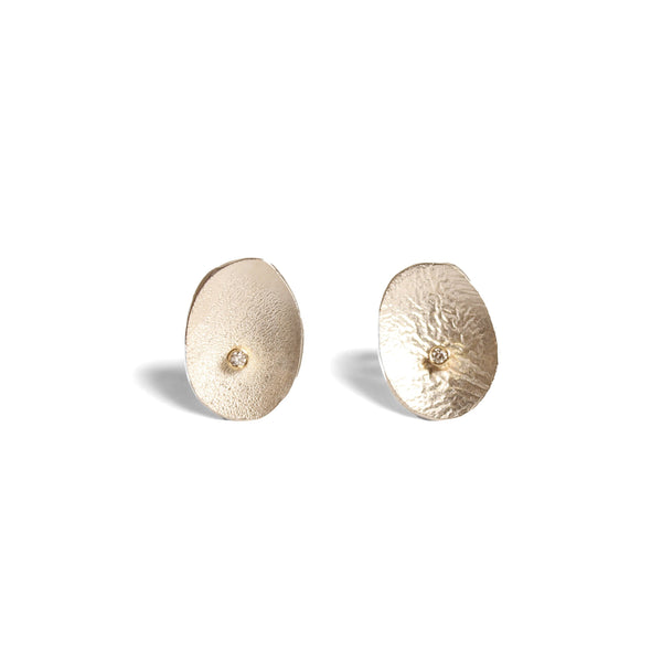 Silver Petal Studs With Diamond Jewellery Shimara Carlow 
