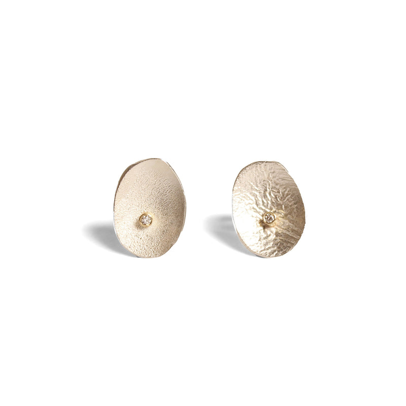 Silver Petal Studs With Diamond Jewellery Shimara Carlow 