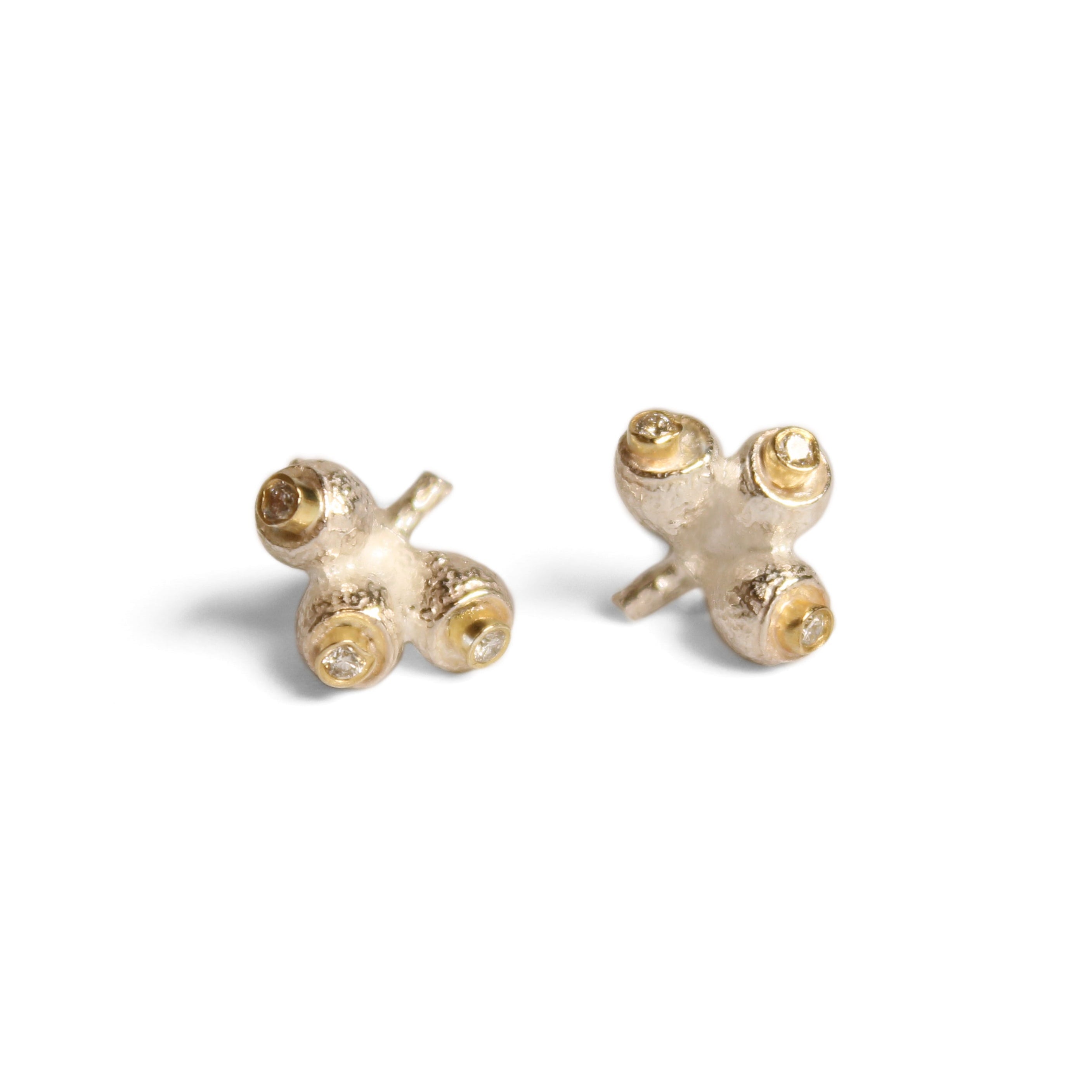 SM Gum Nut Studs and Diamonds Jewellery Shimara Carlow 