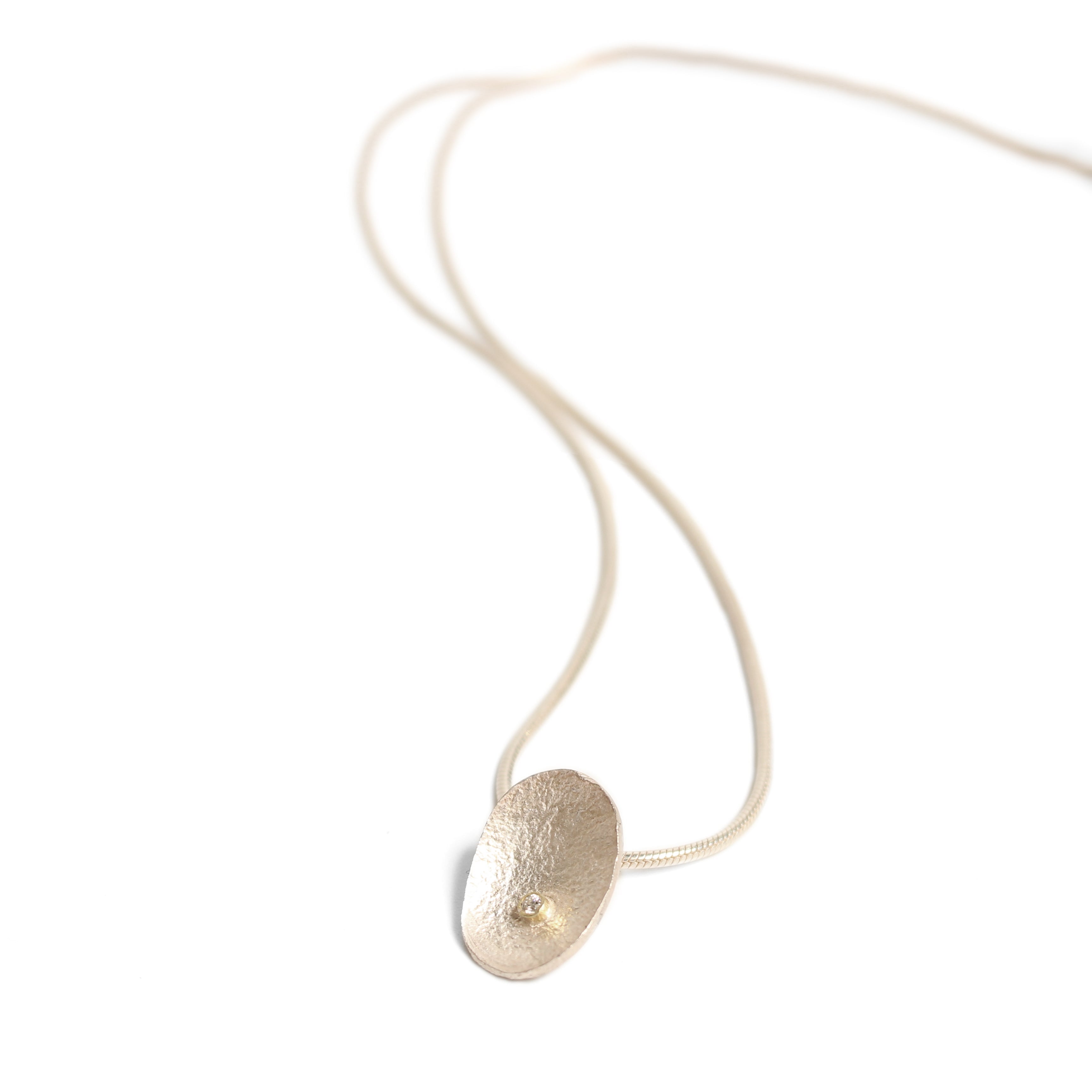 Silver Petal Pendant with Diamond Jewellery Shimara Carlow 