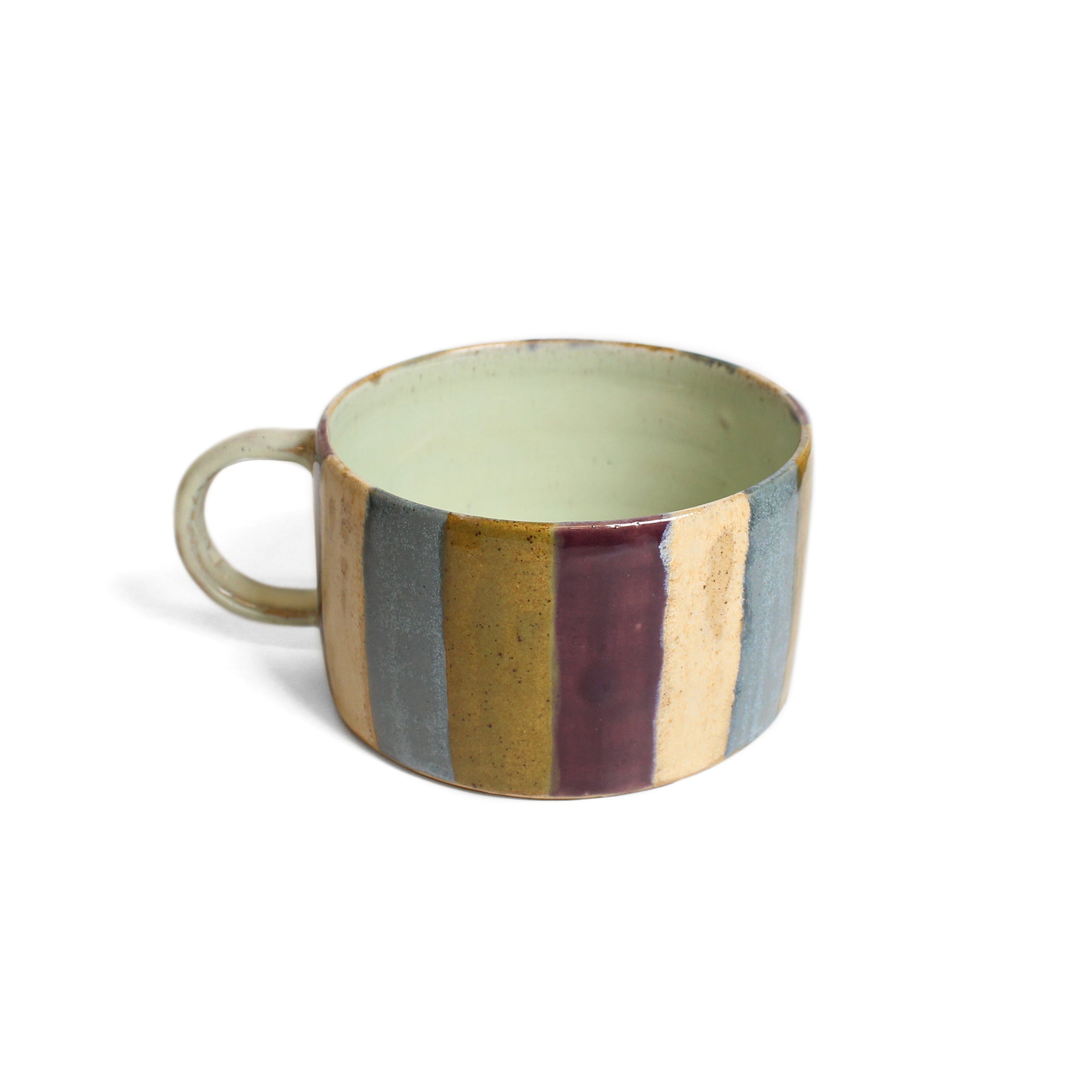 Large striped coffee mug Ceramics D H Makers 