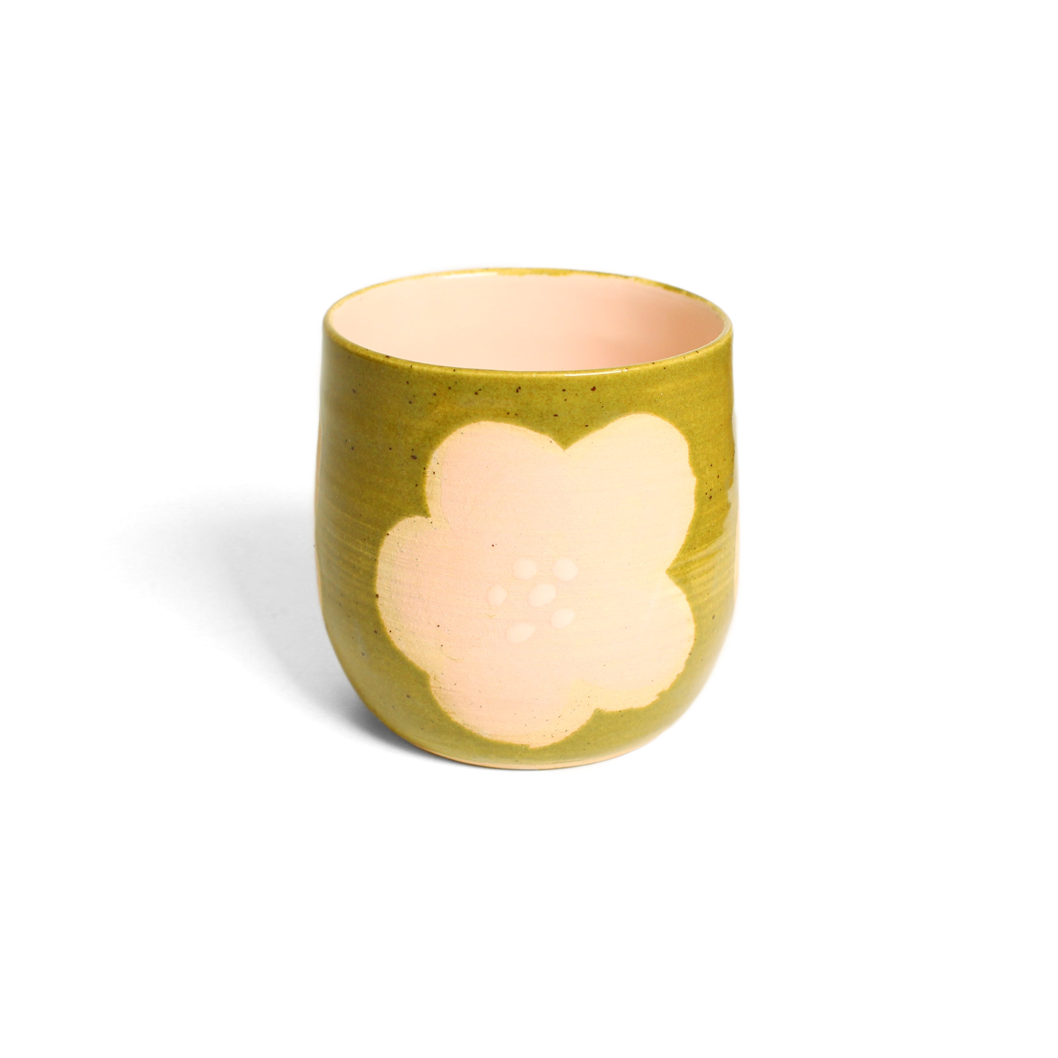 Espresso cup Ceramics D H Makers Butter with blue flower 