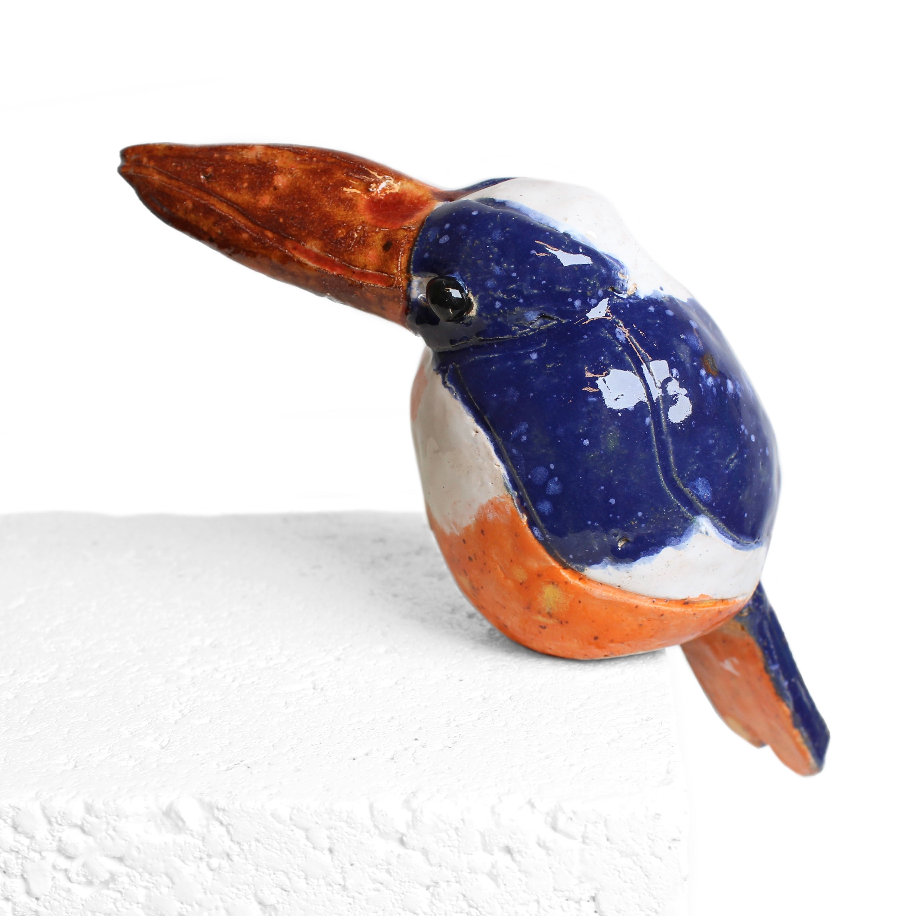 Ceramic Kingfisher on a stick Ceramics Barbara George 