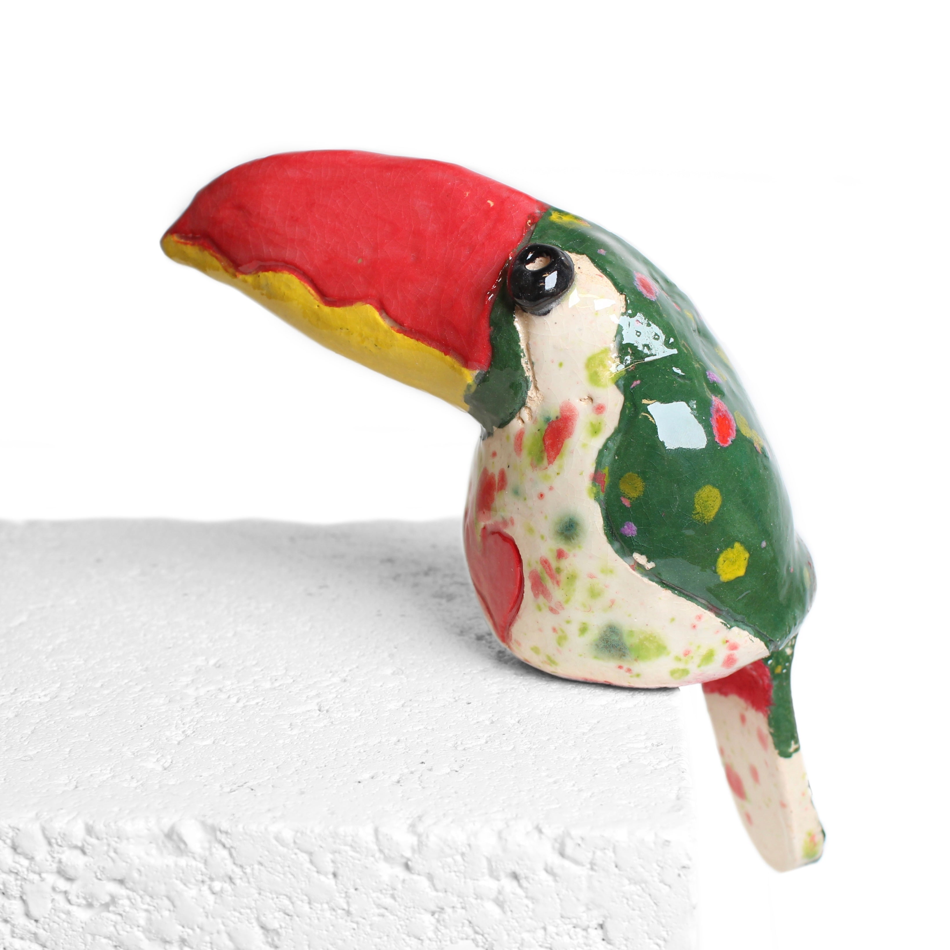 Ceramic Toucan on a stick Ceramics Barbara George #1 