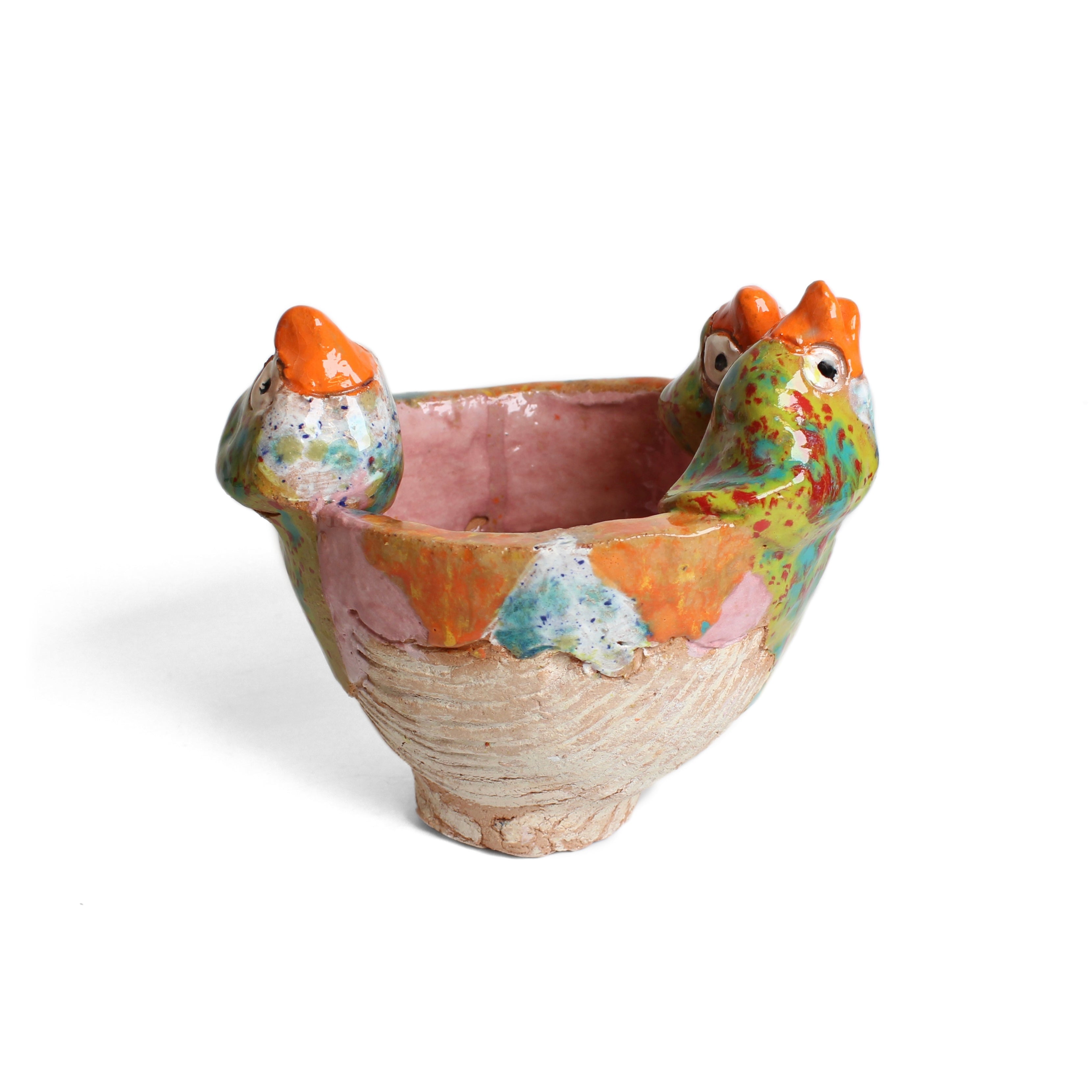 Bird Bowls, Planter Ceramics Barbara George Pink 