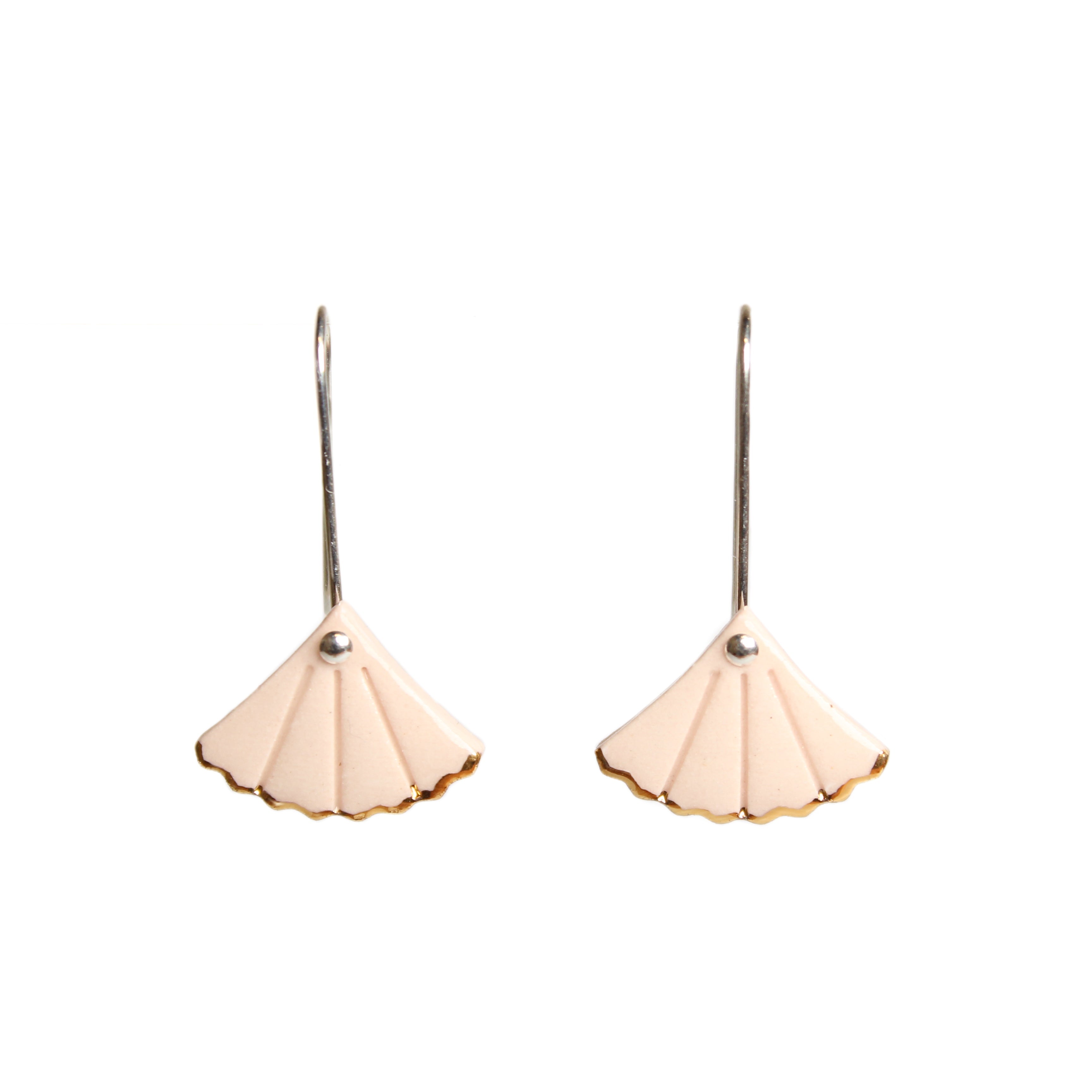 Mini Gingko Drop Earrings Jewellery Erin Lightfoot Blush 