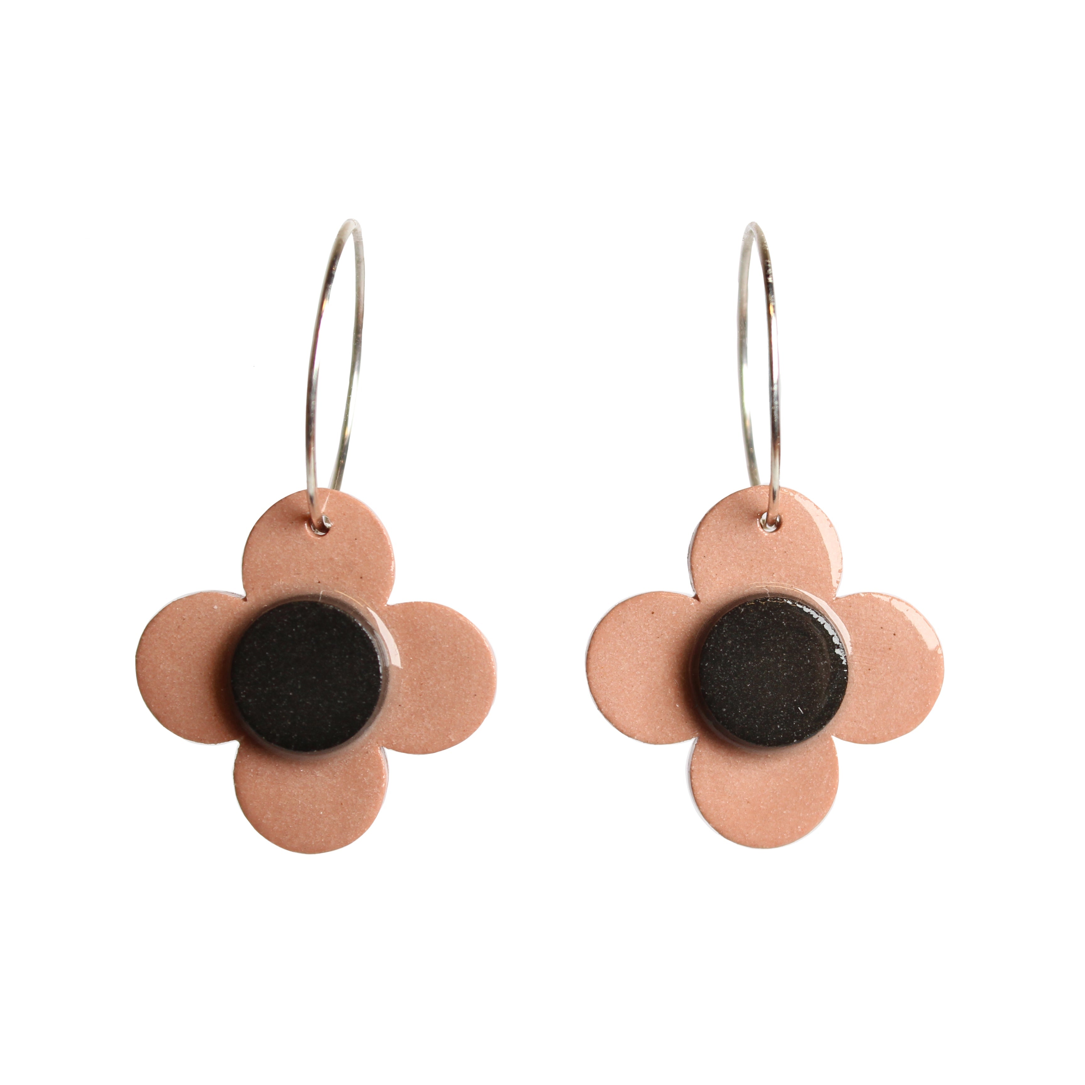 Flower Hoop Earrings Jewellery Erin Lightfoot Terracotta 