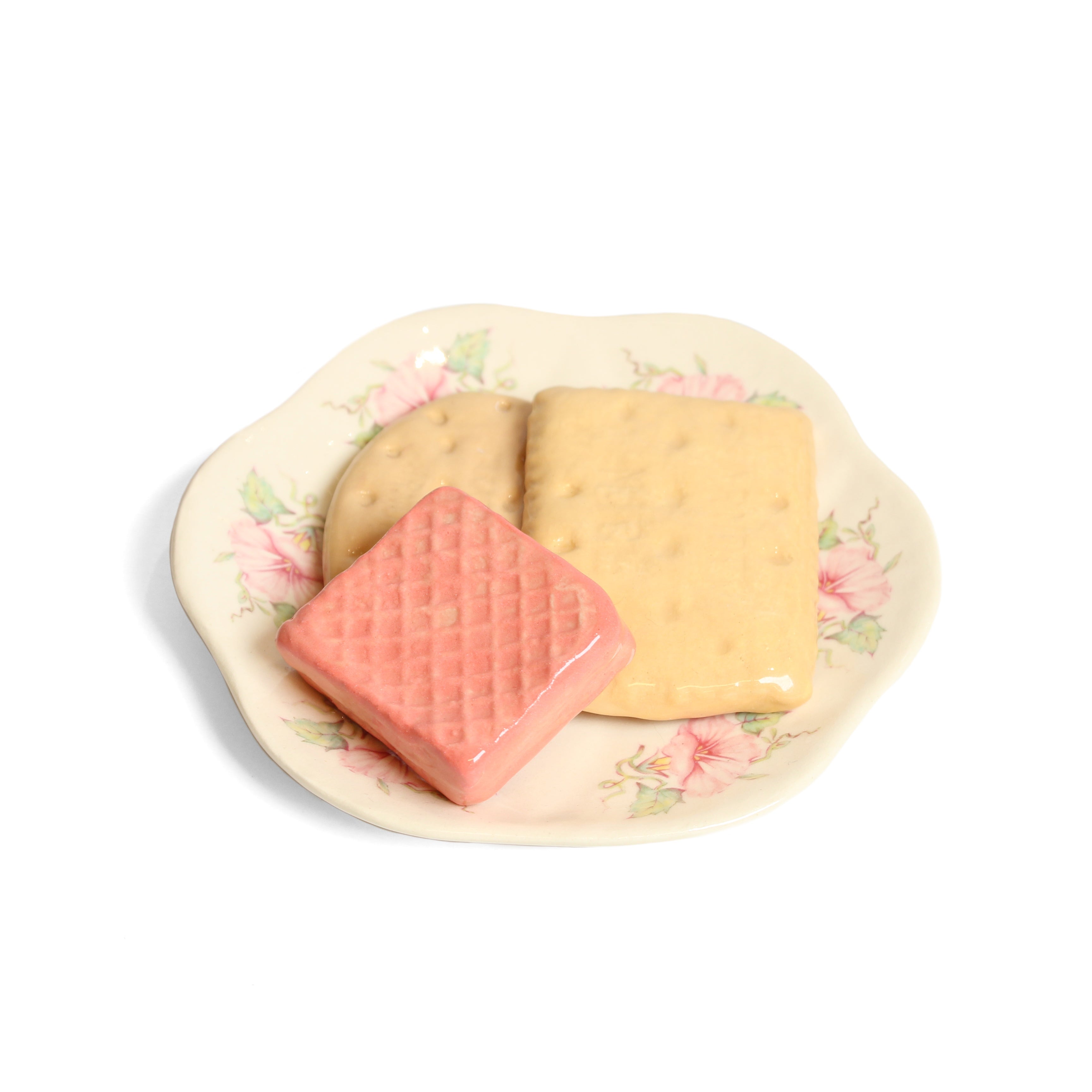 Deliciously Inedible Family Favourites (Small Plate) 3 biscuits Ceramics Julya Hegarty 3 
