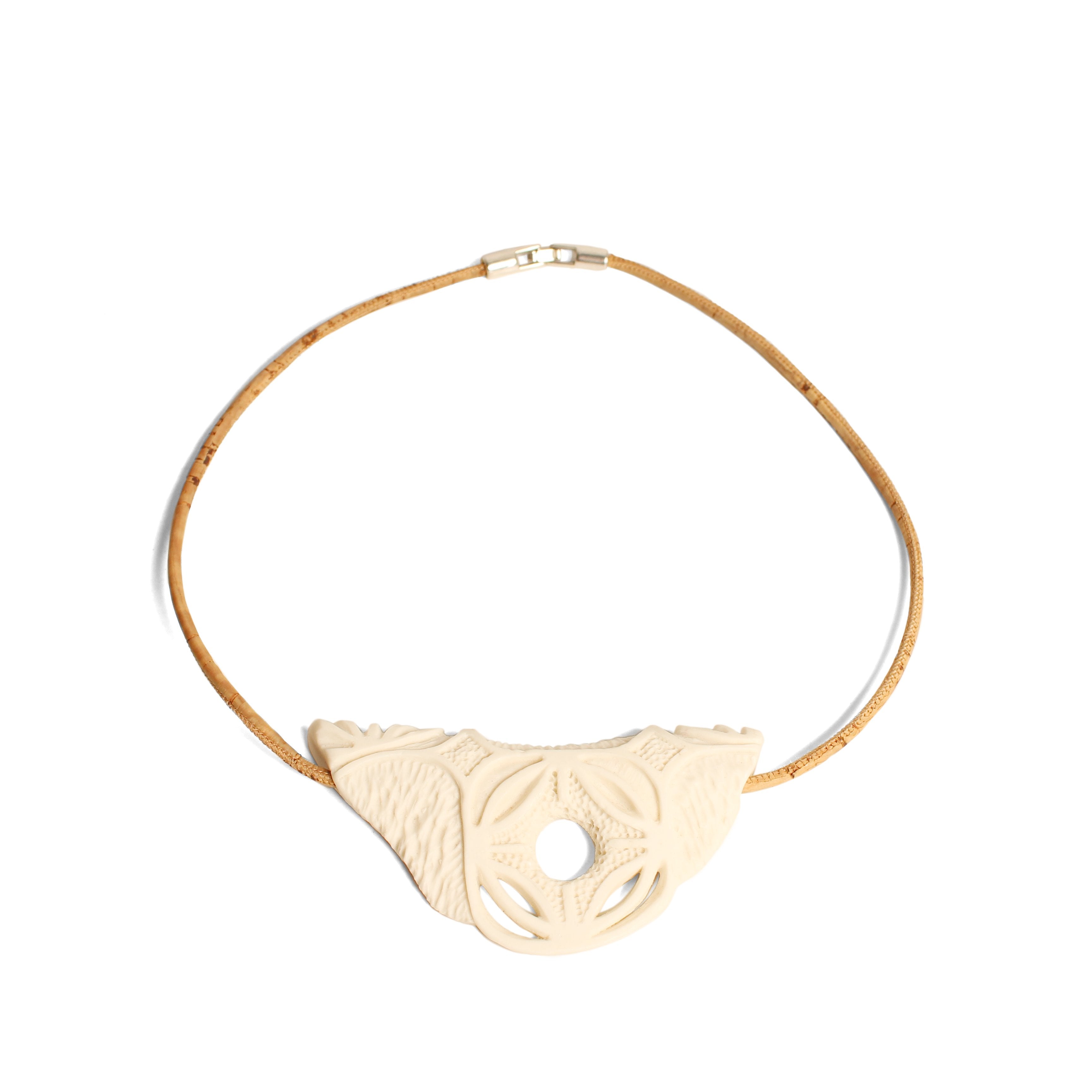 Pure White Carved Pendant Ceramics Julia Bramich Original 