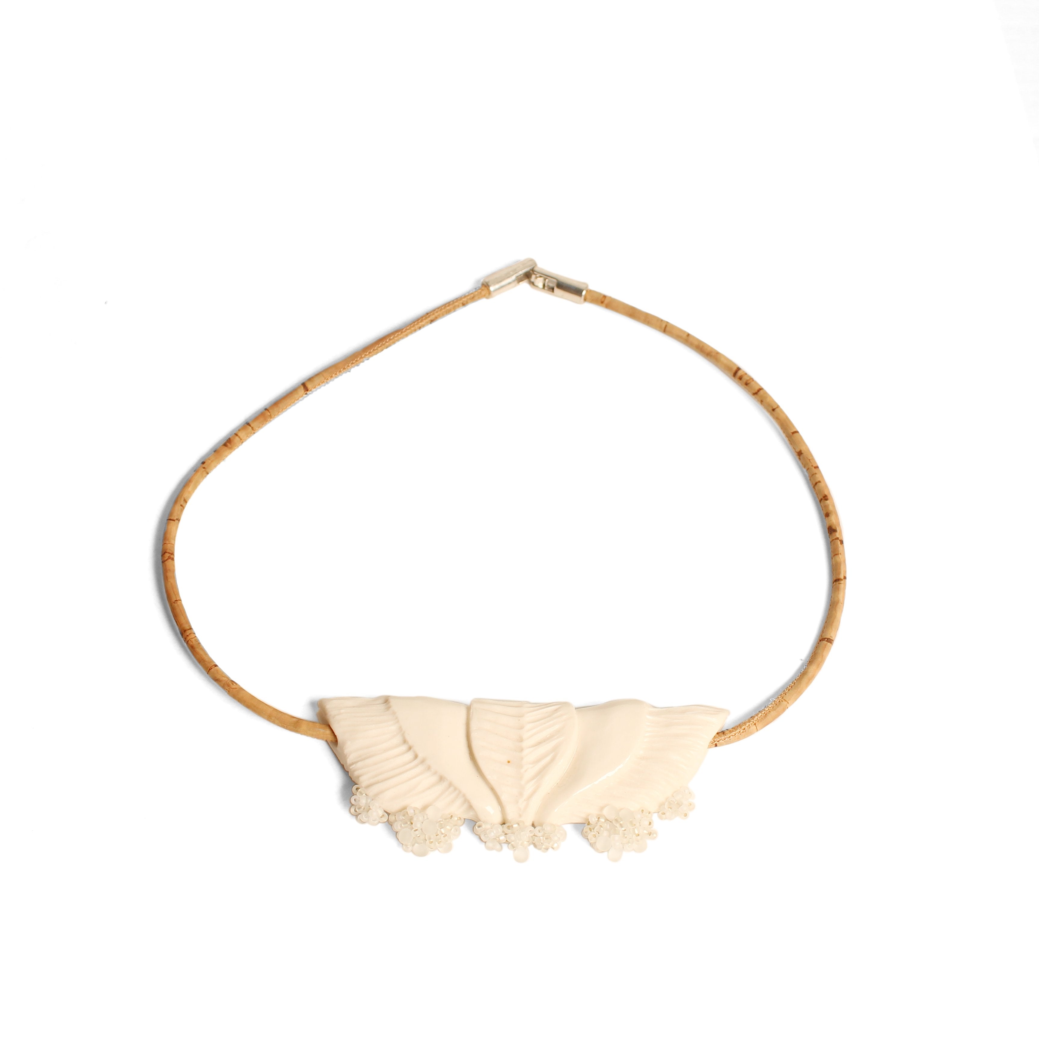 Pure White Carved Pendant Ceramics Julia Bramich Original 