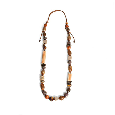 Journey Bead Necklace Jewellery Julia Bramich Dark tones 