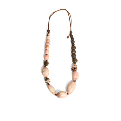 Journey Bead Necklace Jewellery Julia Bramich Pink & Black 
