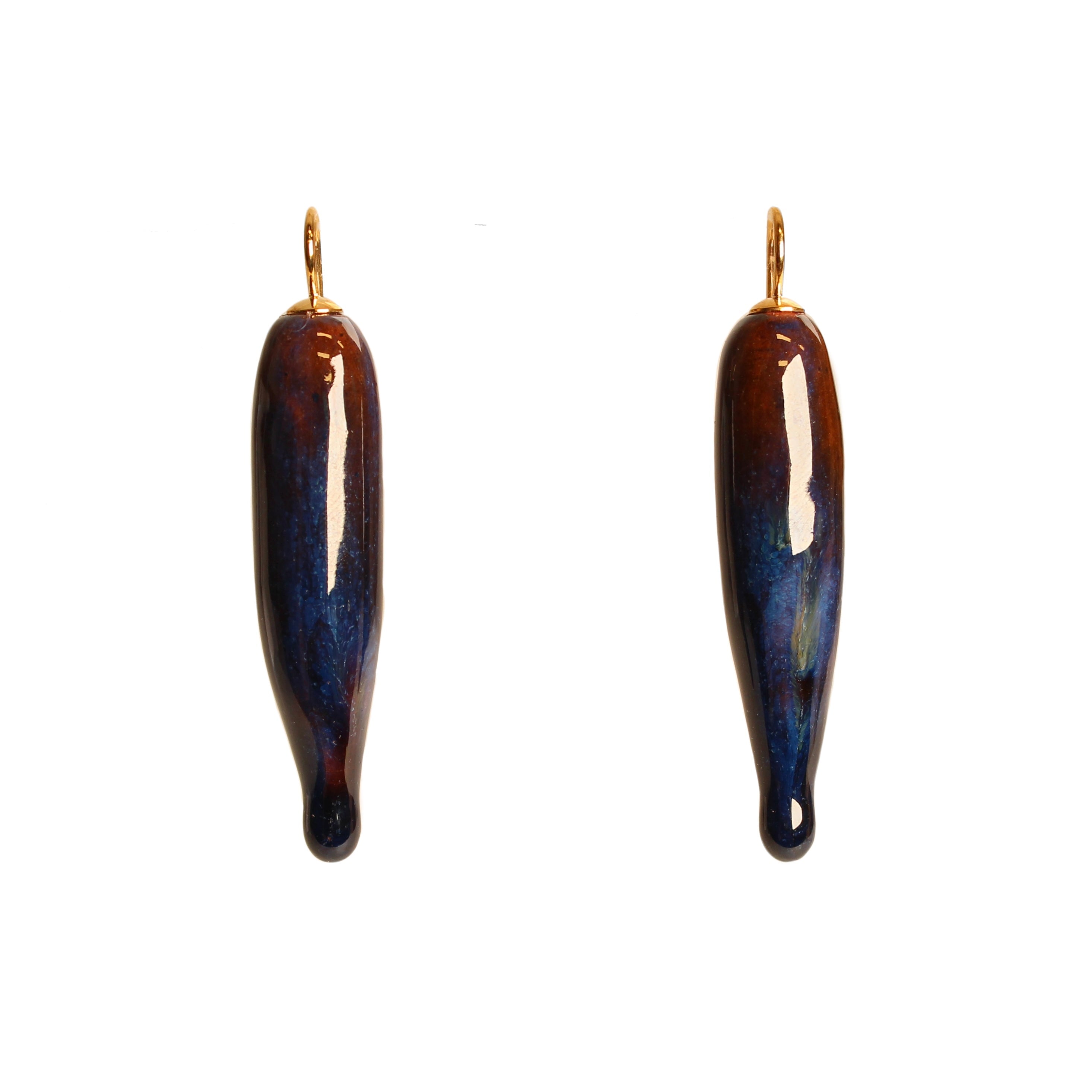 Glaze Drop Earrings Ceramics Julia Bramich Dark Blue 