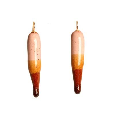 Glaze Drop Earrings Ceramics Julia Bramich pink/ochre 