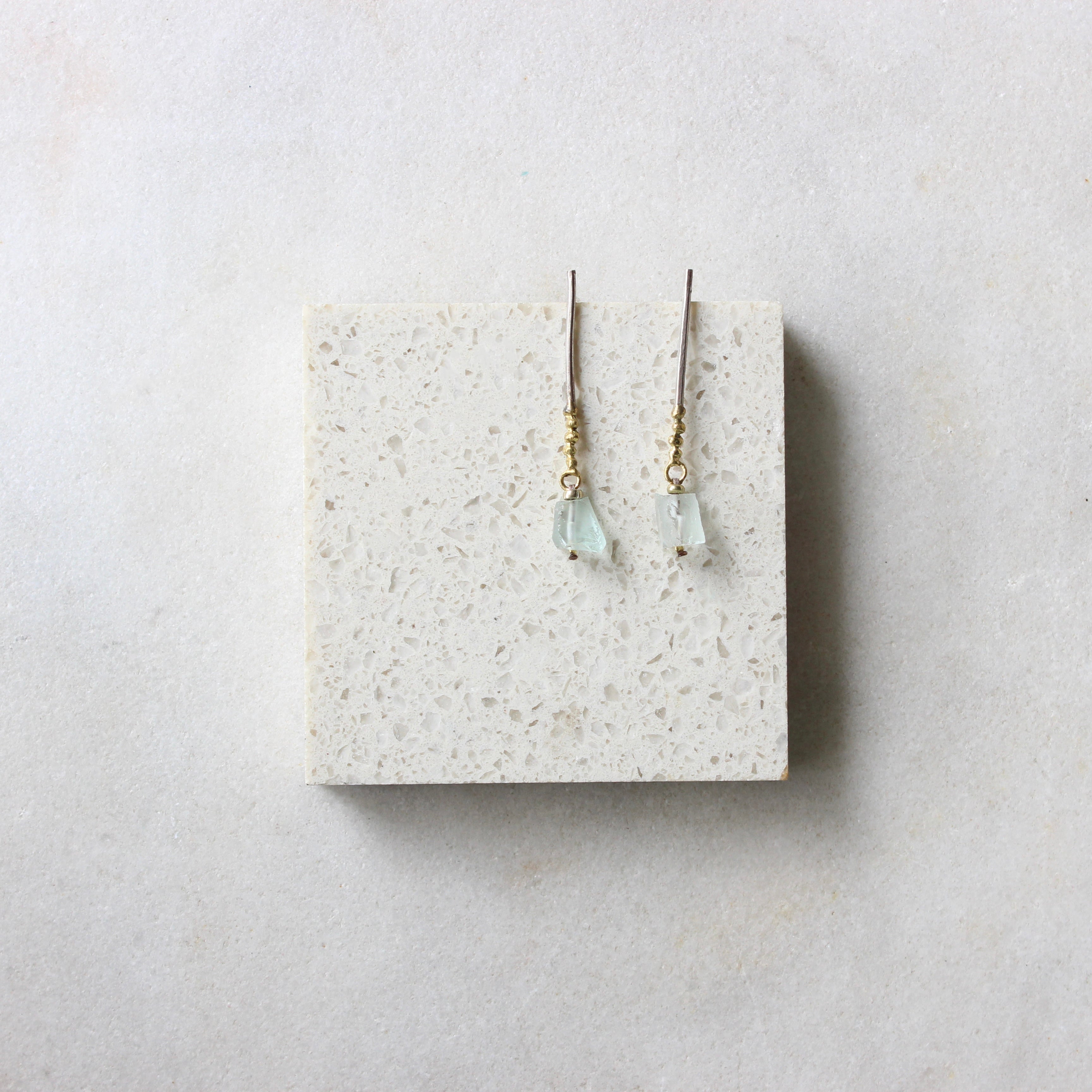 Green Stone Bar Earrings Jewellery ARTIZ Jewellery 