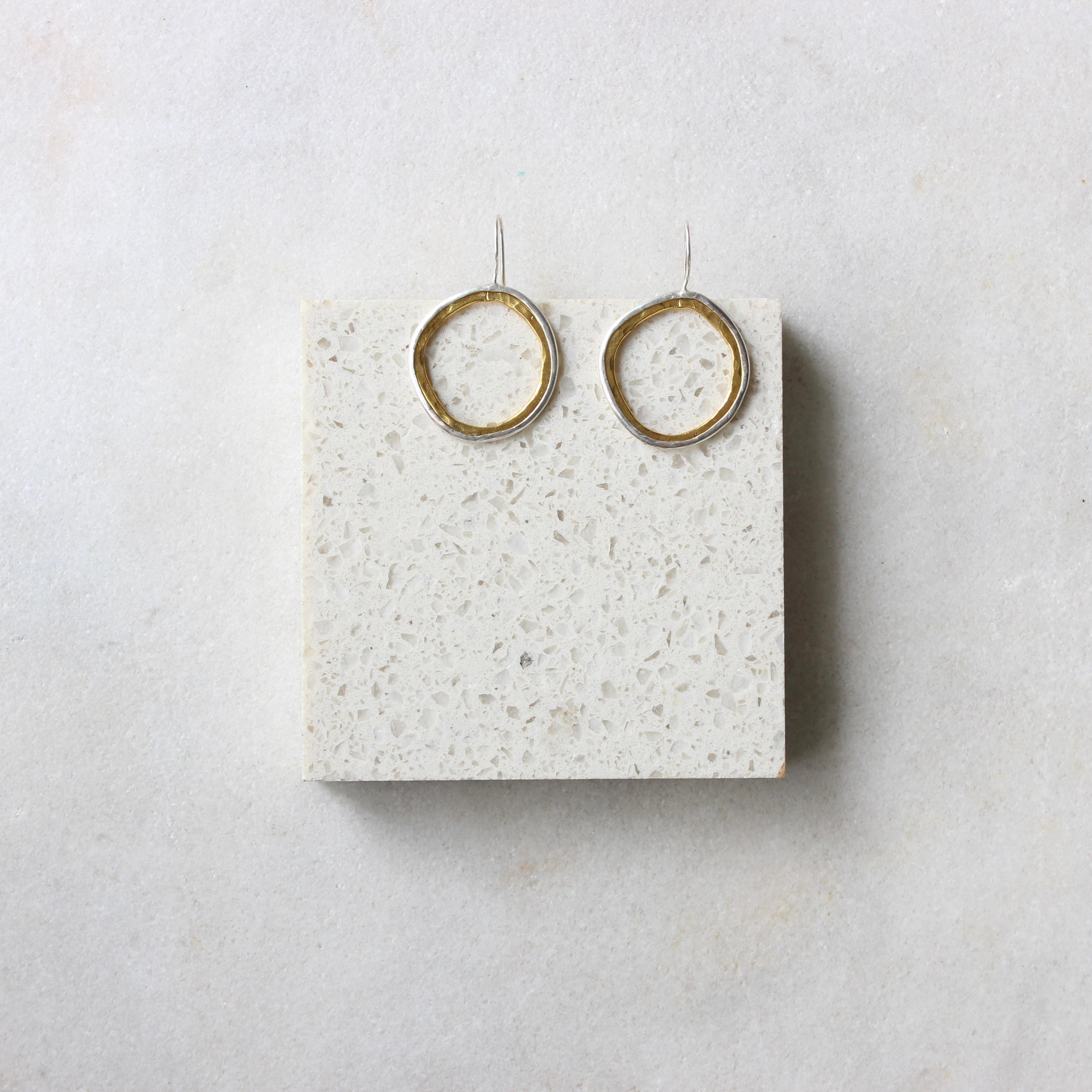 Silver and Bronze Hook Earrings Jewellery ARTIZ Jewellery 