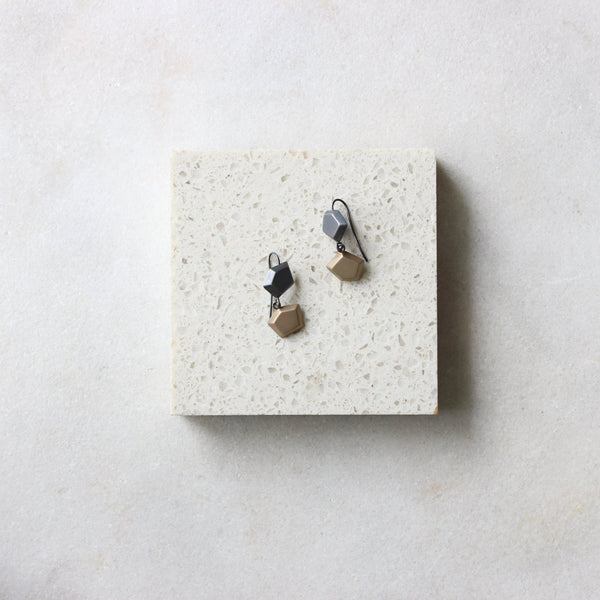 Earrings - Articulated Double Geo Jewellery Barbara Heath 