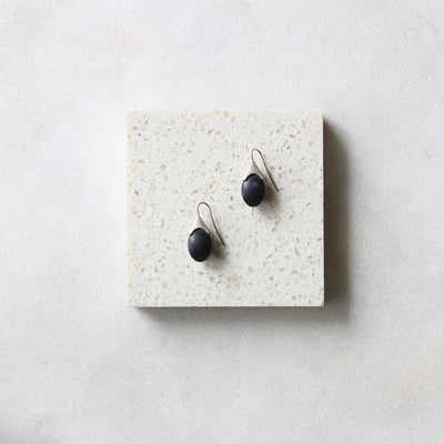 Earrings - Triad Onyx Lozenge Shape