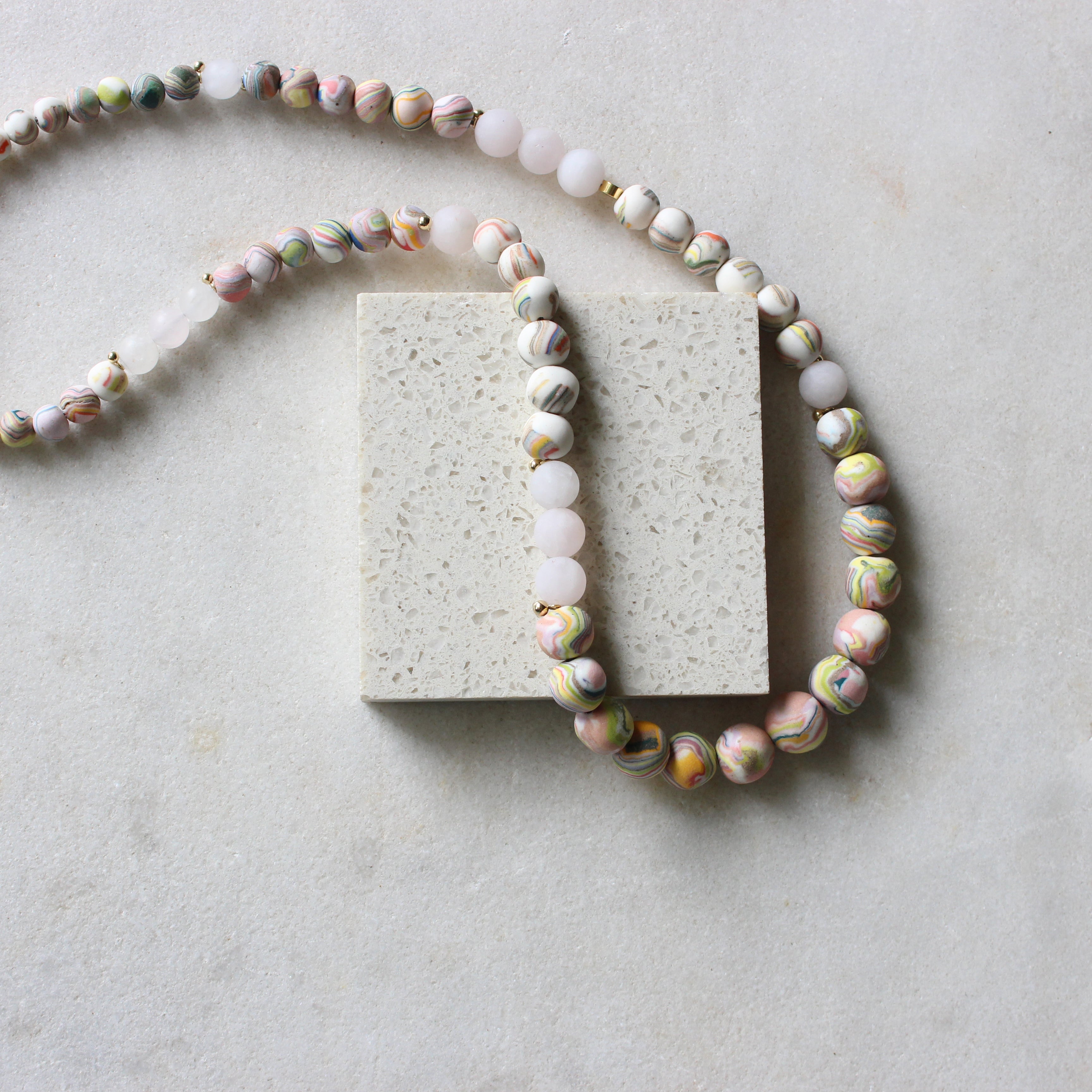 Petite Bead Nerikomi Necklace - Long Jewellery Julia Bramich 