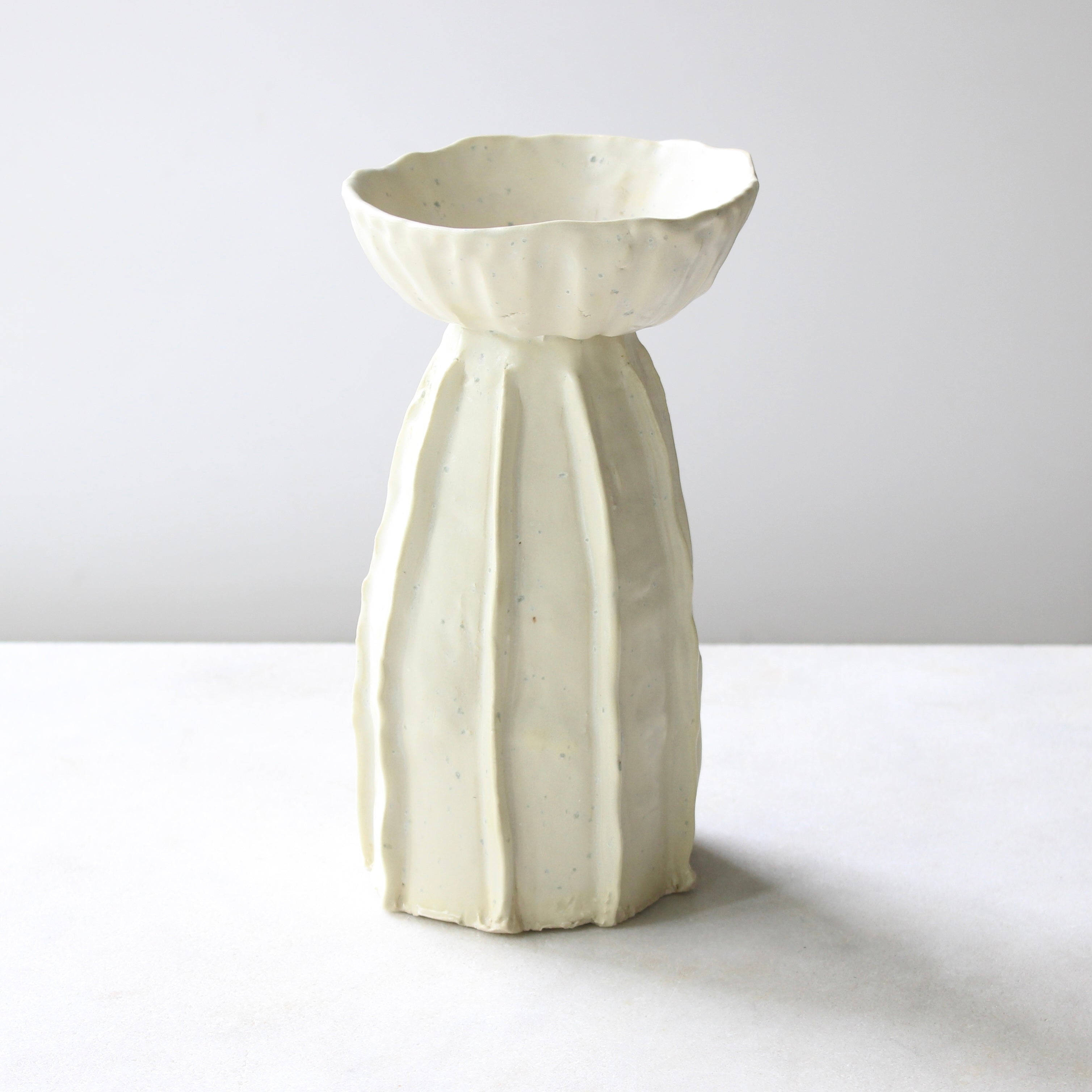 Cupped candle plinth Ceramics D H Makers 