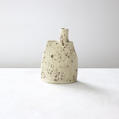Speckled slab bottle vase