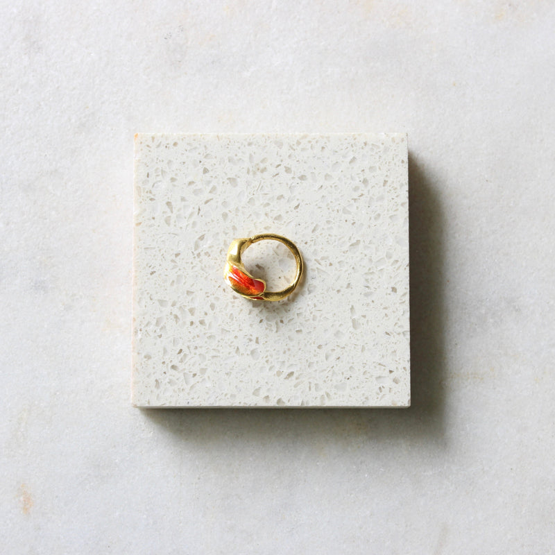 Red enamel ring Jewellery ArtizJewelry 