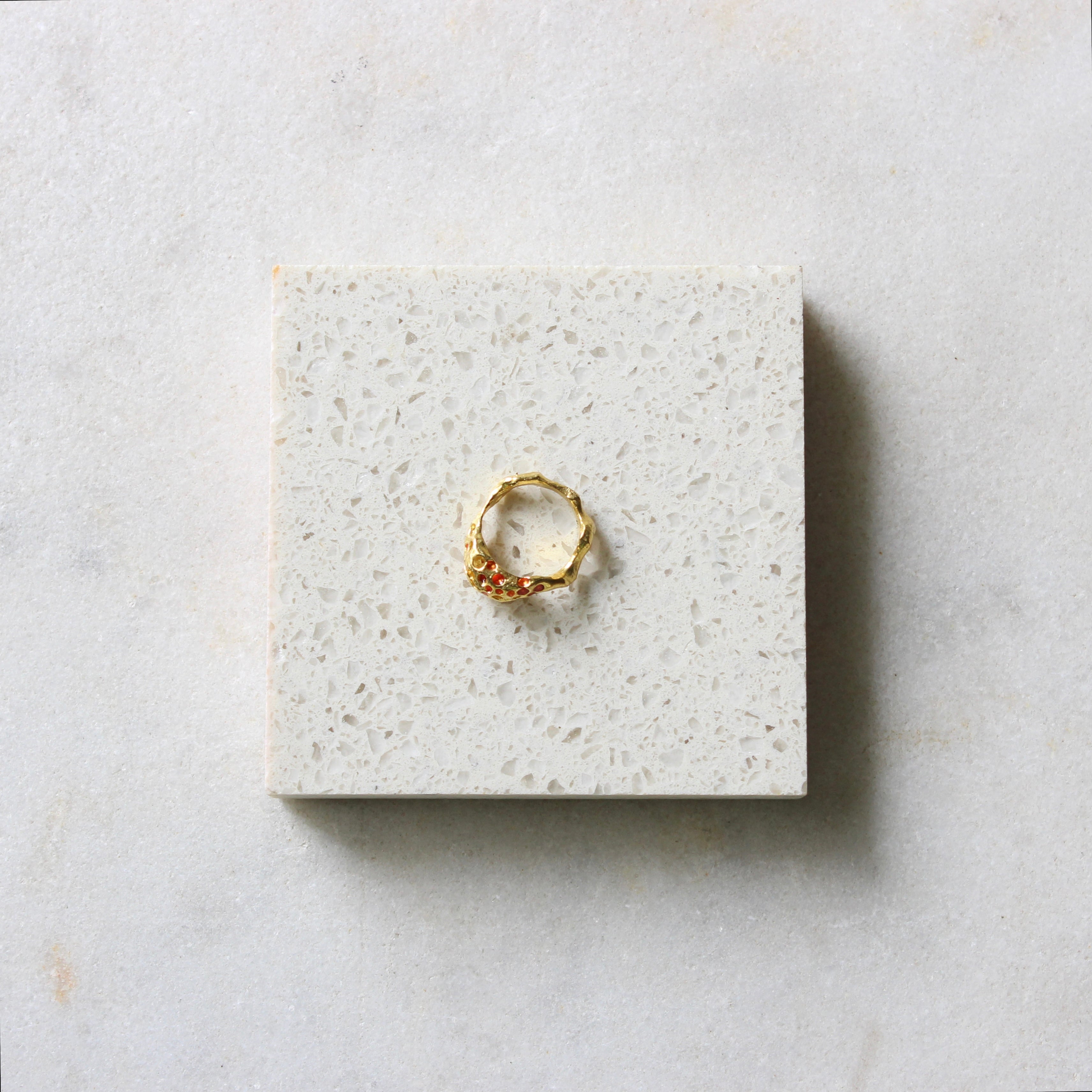 Red Honey-Comb Ring Jewellery ARTIZ Jewellery 