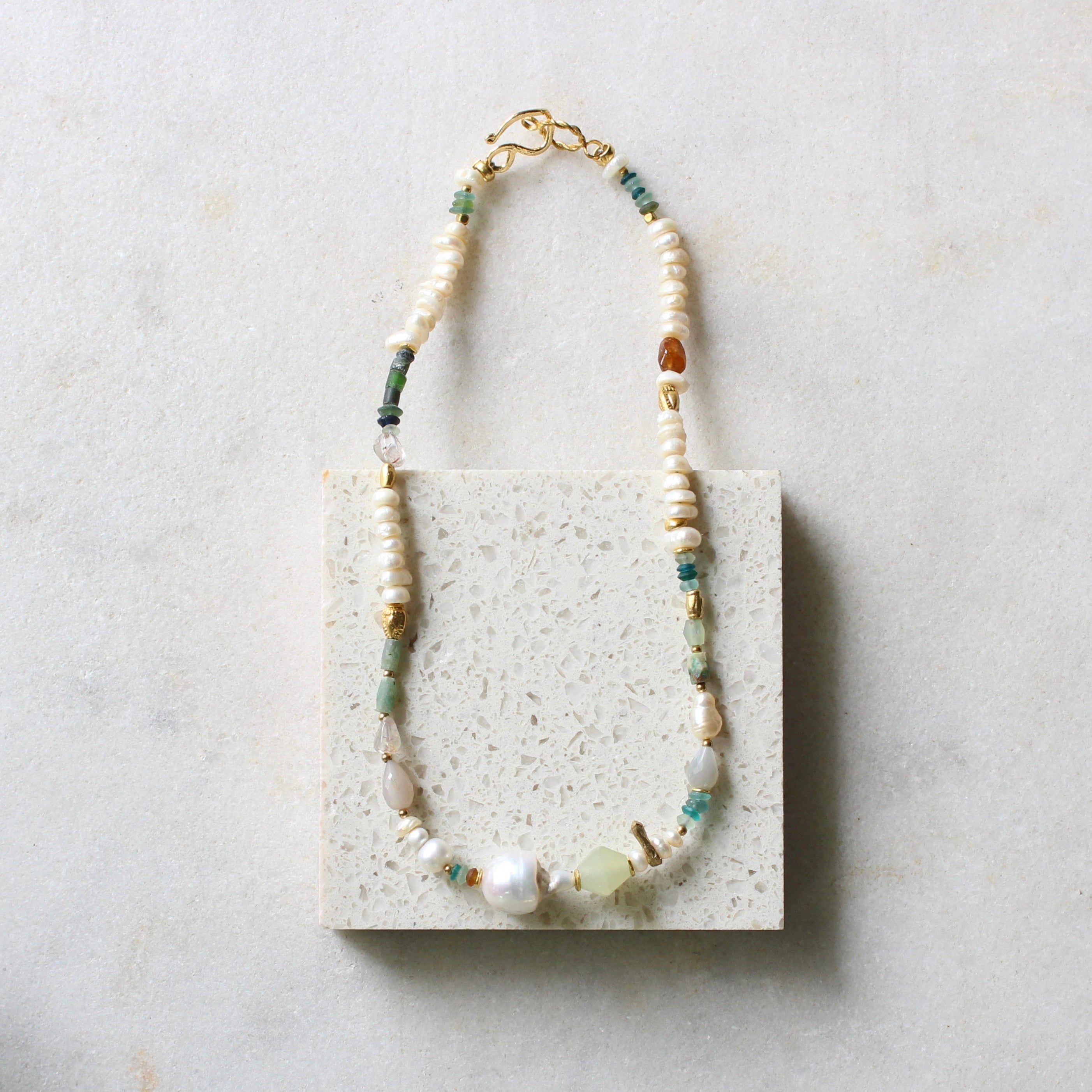 White Pearl, Jade Necklace Jewellery ARTIZ Jewellery 