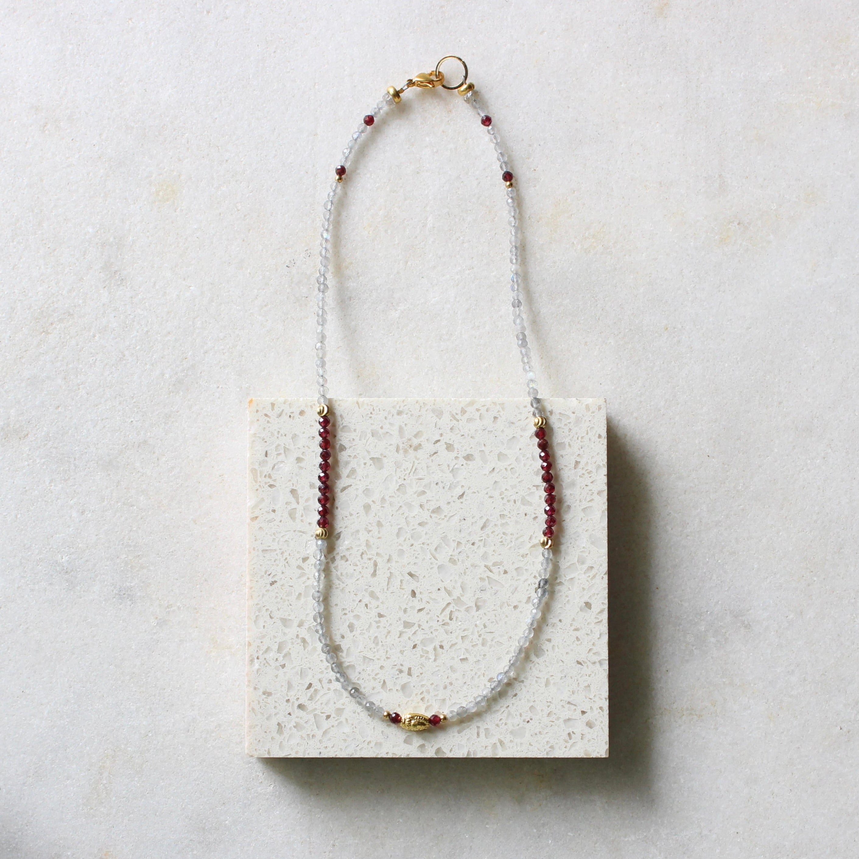 Delicate Labradorite and Ruby Necklace Jewellery ARTIZ Jewellery 