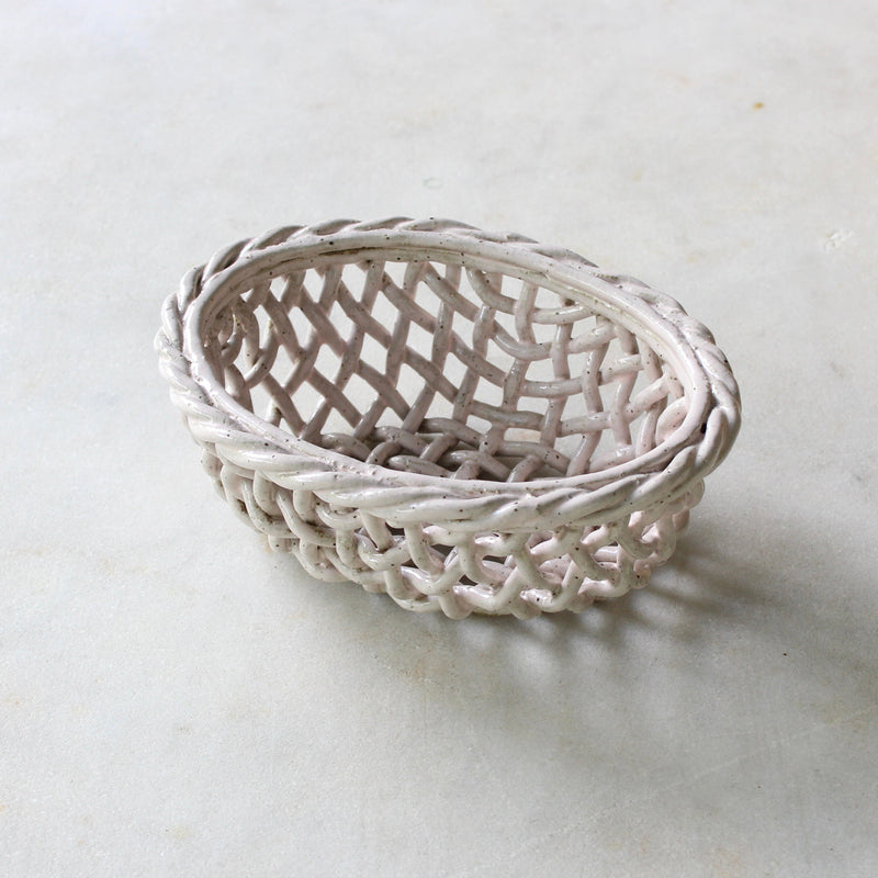 Soft pink woven basket Ceramics D H Makers 