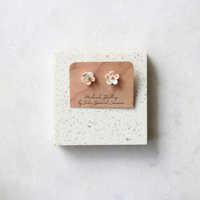 Flower Stud Earrings Jewellery Julia Bramich White-stripes 