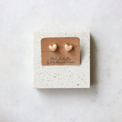Porcelain Heart Stud Earrings Ceramics Julia Bramich Pastel 