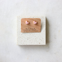 Porcelain Heart Stud Earrings