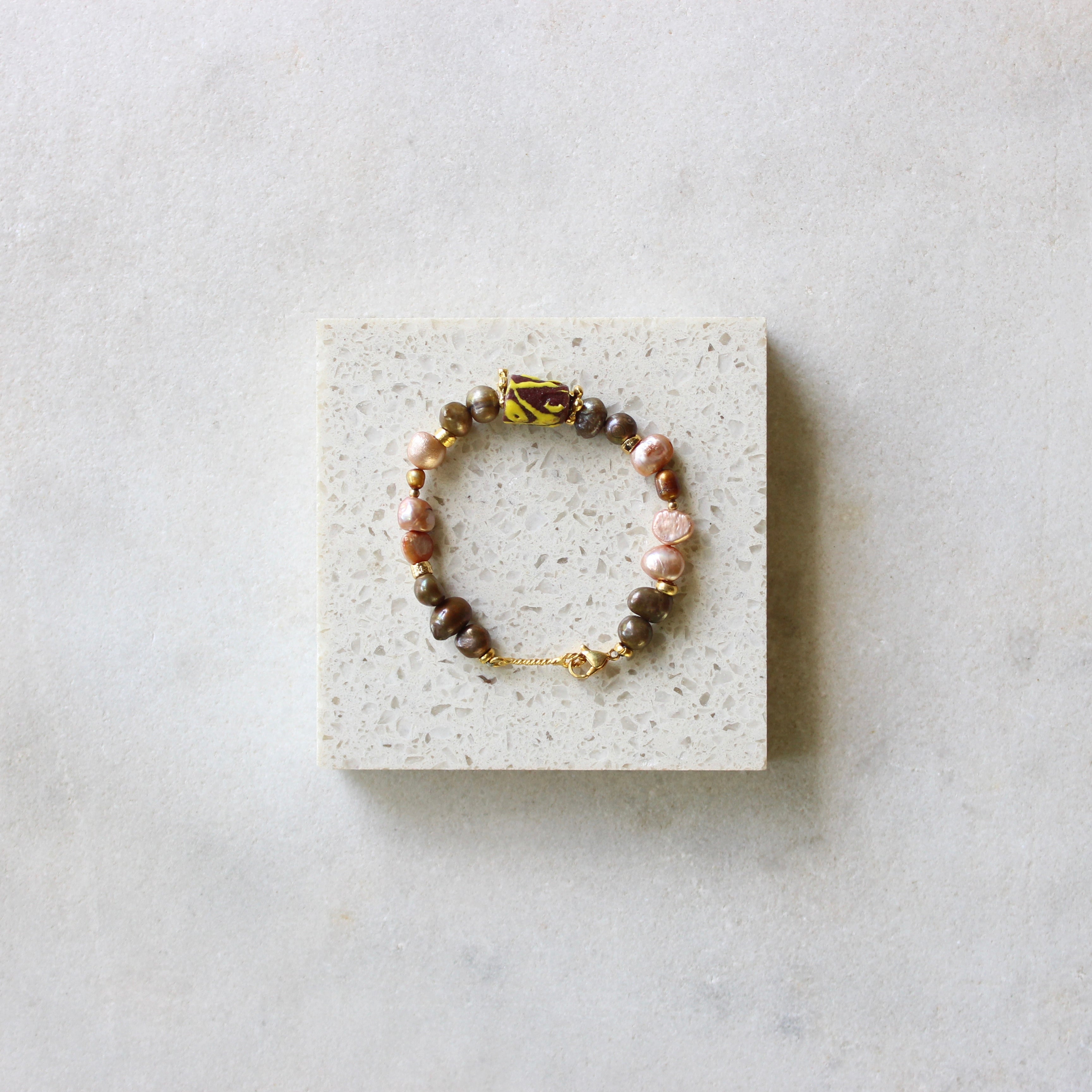 Colourful African Krobo beaded bracelet Jewellery Artiz Jewellery 