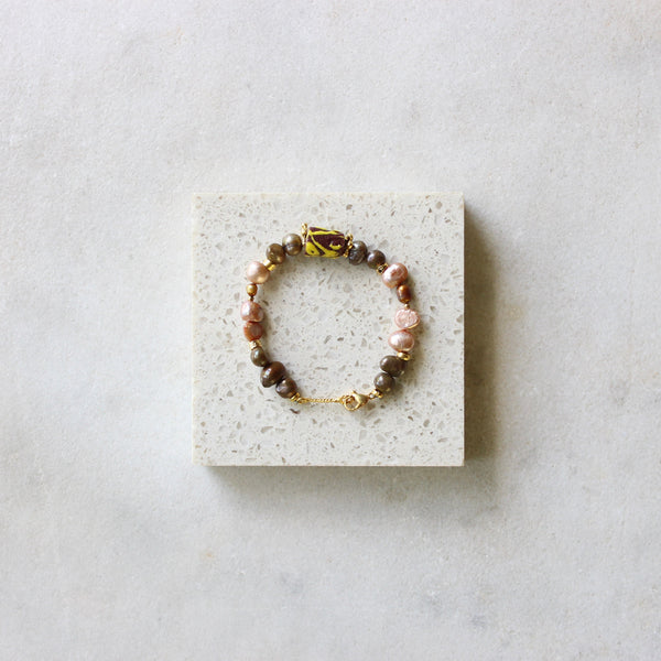 Colourful African Krobo beaded bracelet Jewellery Artiz Jewellery 