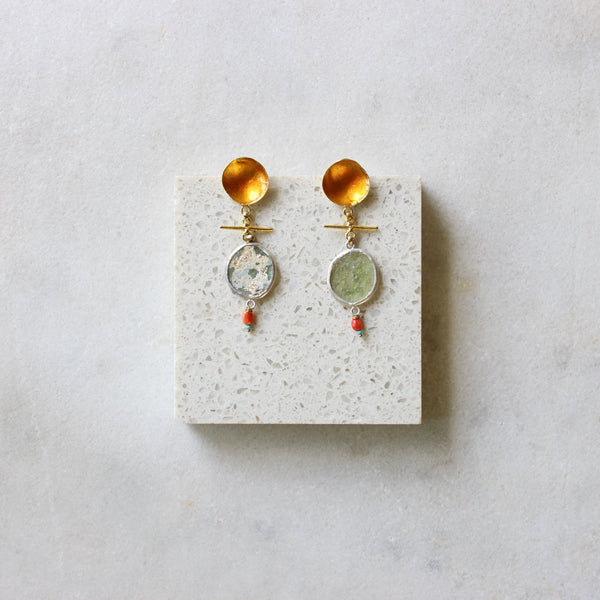 Roman Glass earrings Jewellery ArtizJewelry 