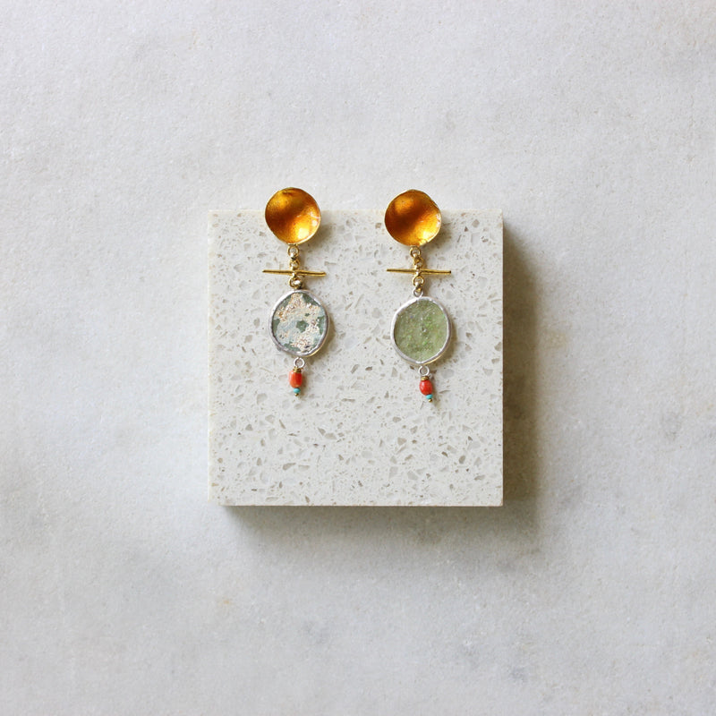 Roman Glass earrings Jewellery ArtizJewelry 