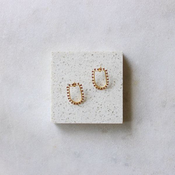 Gold and red earrings Jewellery ArtizJewelery 