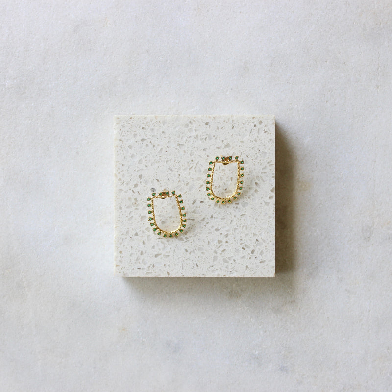 Gold and green earrings Jewellery ArtizJewelery 