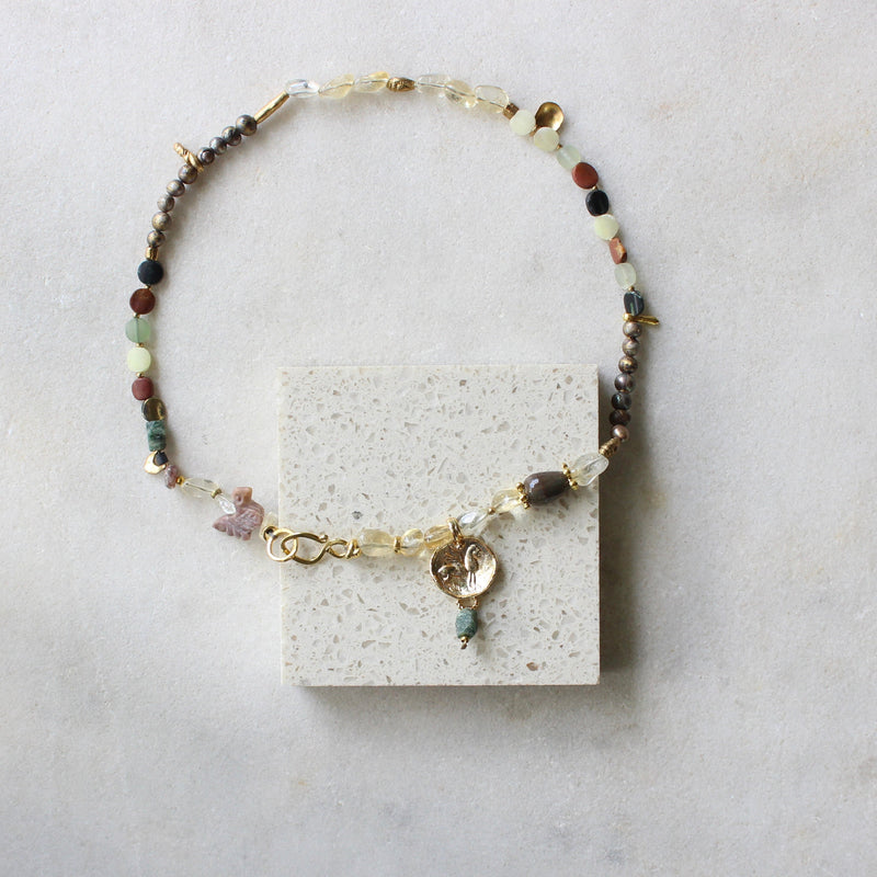 Citrine and jade necklace Jewellery Artiz Jewellery 