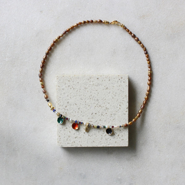 Brown freshwater pearl necklace Jewellery Artiz Jewellery 
