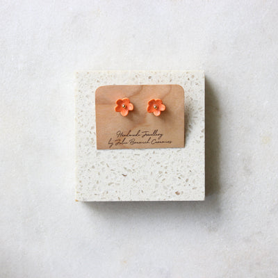 Flower Stud Earrings Jewellery Julia Bramich Orange 