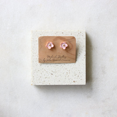 Flower Stud Earrings Jewellery Julia Bramich Peach-stripes 