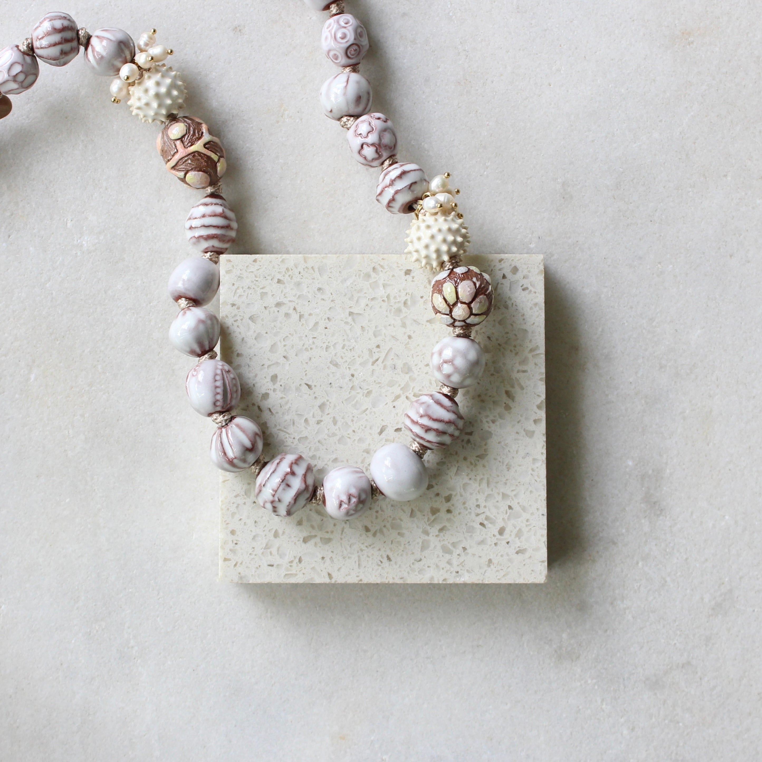 Terracotta Bead Necklace Jewellery Julia Bramich 