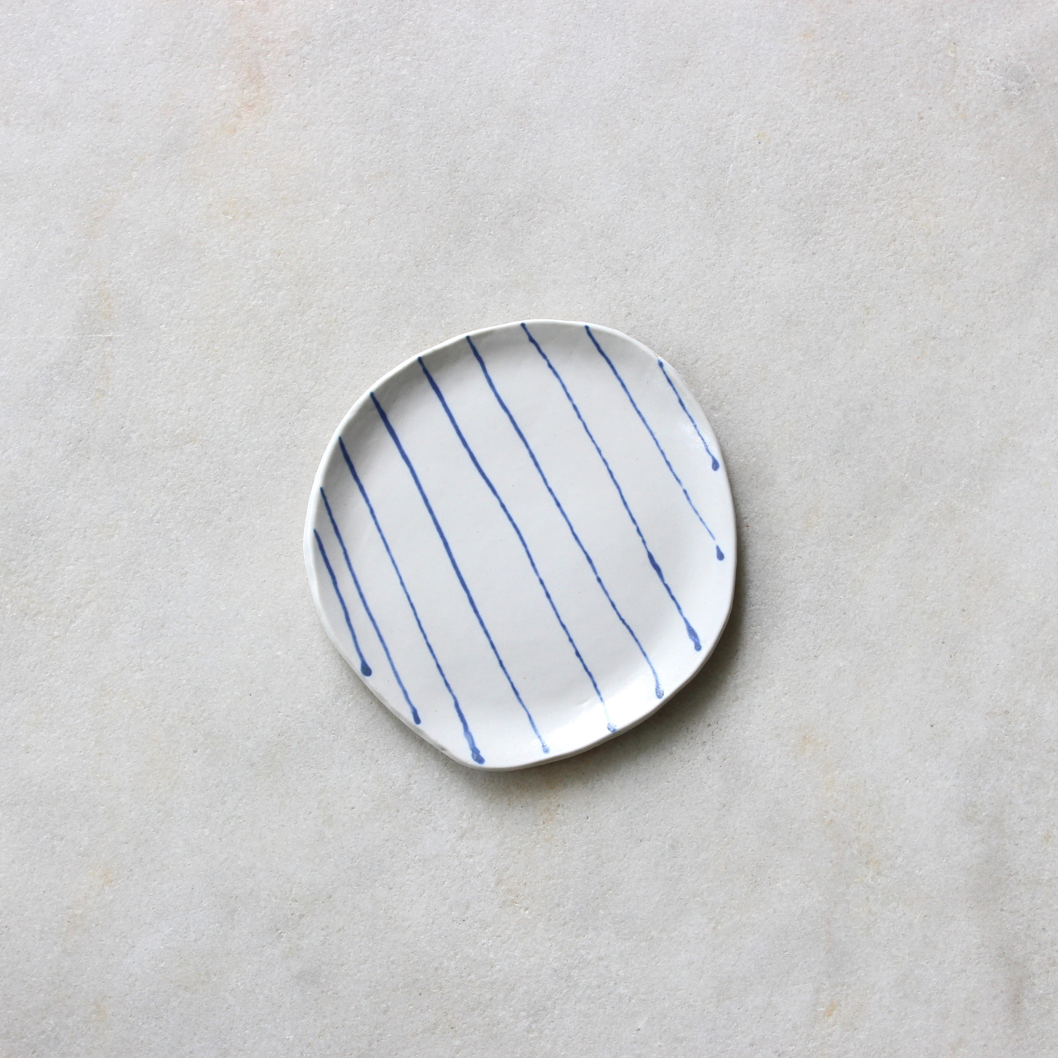 Stripey Small Plate Ceramics Bec English 