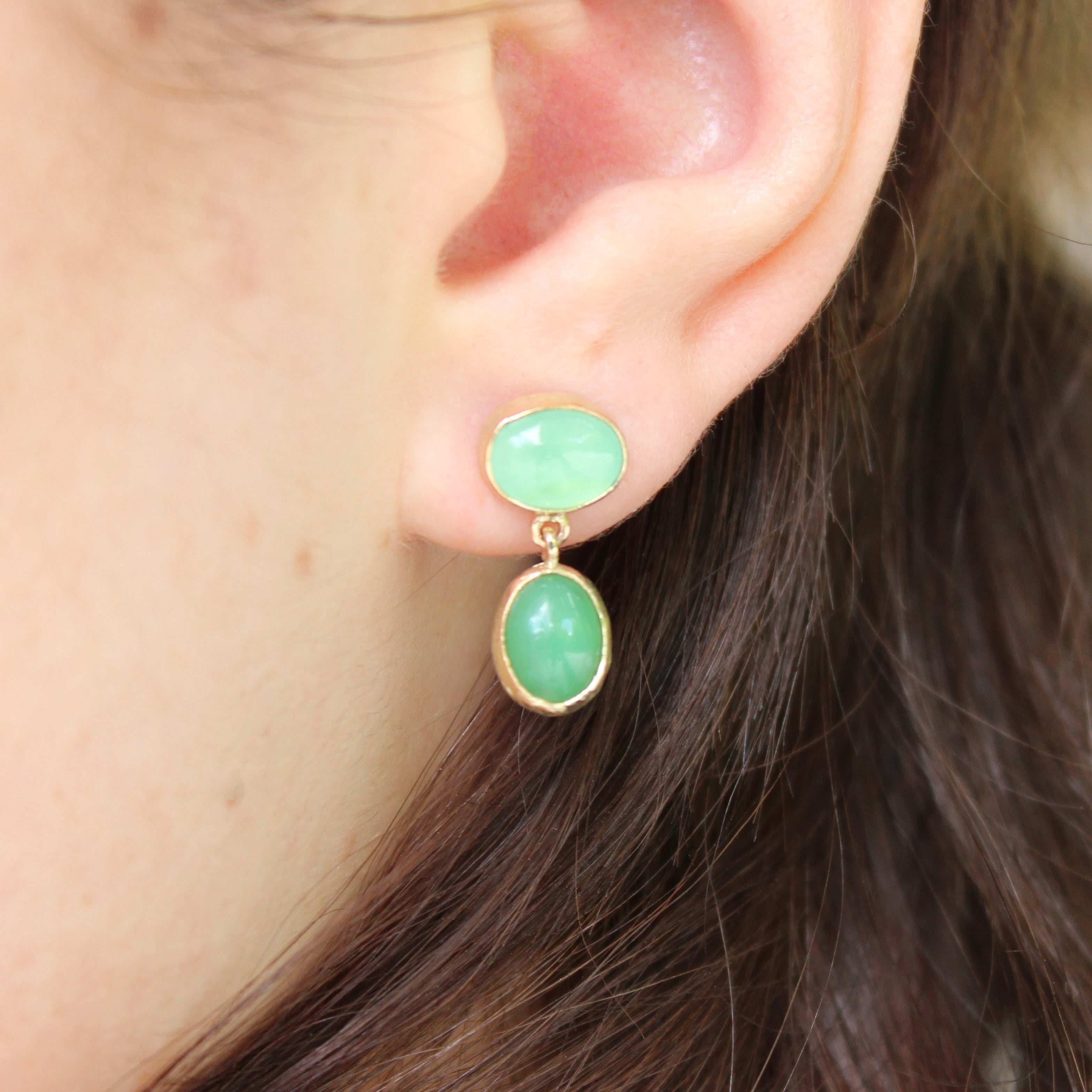 Duo Queensland Chrysoprase Earrings Jewellery Vermilion Jewellery 