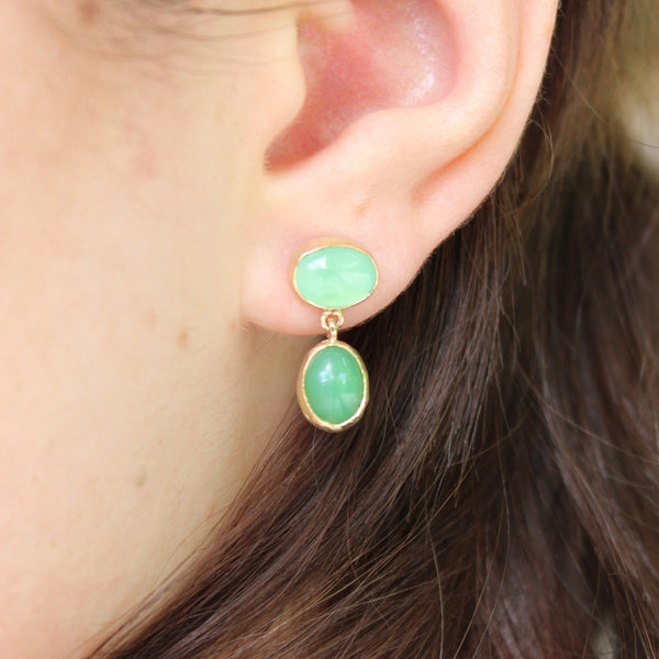 Duo Queensland Chrysoprase Earrings Jewellery Vermilion Jewellery 