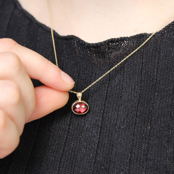 Uno Rhodolite Garnet Pendant Necklace Jewellery Vermilion Jewellery 