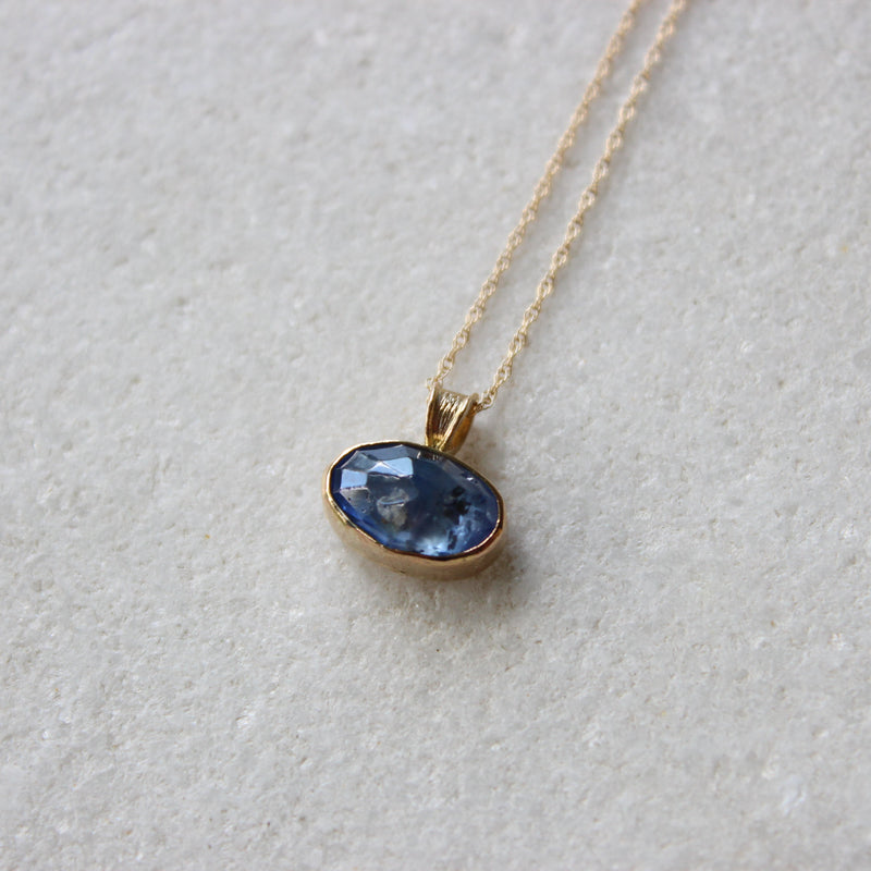Uno Raw Sapphire Pendant Necklace Jewellery Vermilion Jewellery 