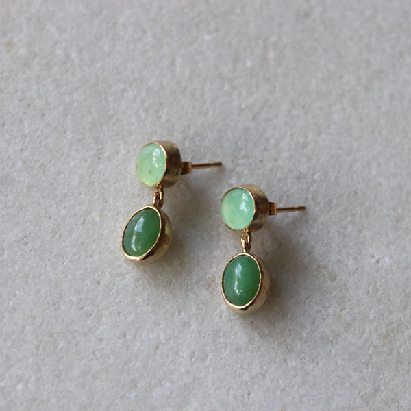 Duo Queensland Chrysoprase Earrings Jewellery Vermilion Jewellery 